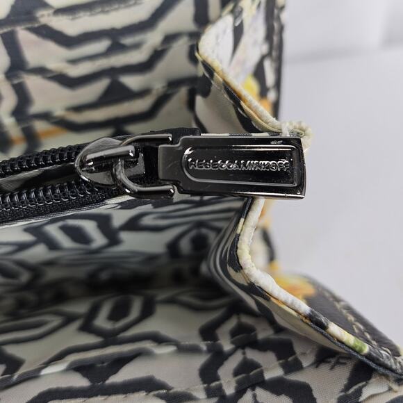 REBECCA MINKOFF WOMEN’S FLORAL CLUTCH WALLET – YELLOW – ZIP INTERIOR POCKET - Picture 4 of 4